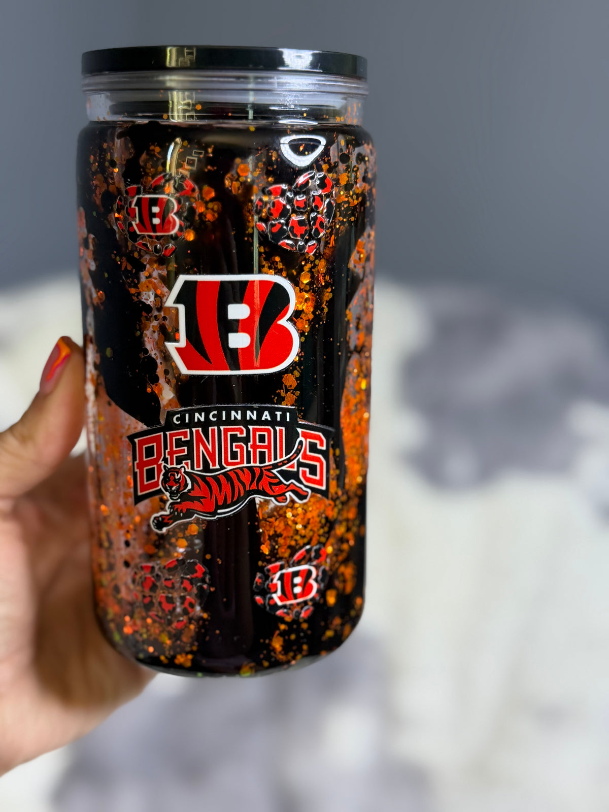 Bengals Pride Glitter Lava Tumbler