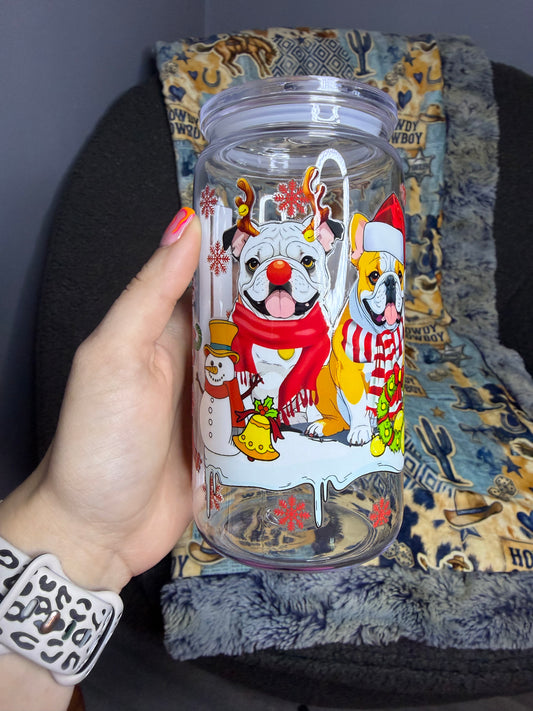 Bulldog Christmas Crew Sublimated Tumbler