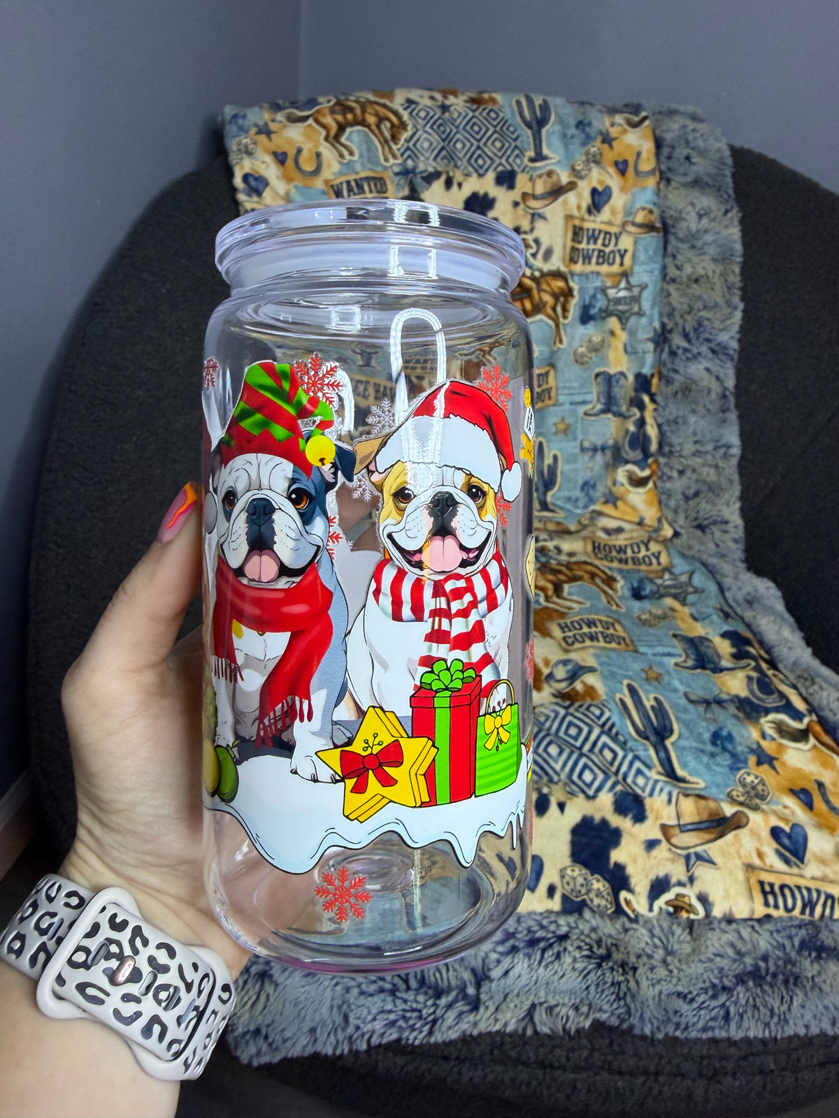 Bulldog Christmas Crew Sublimated Tumbler