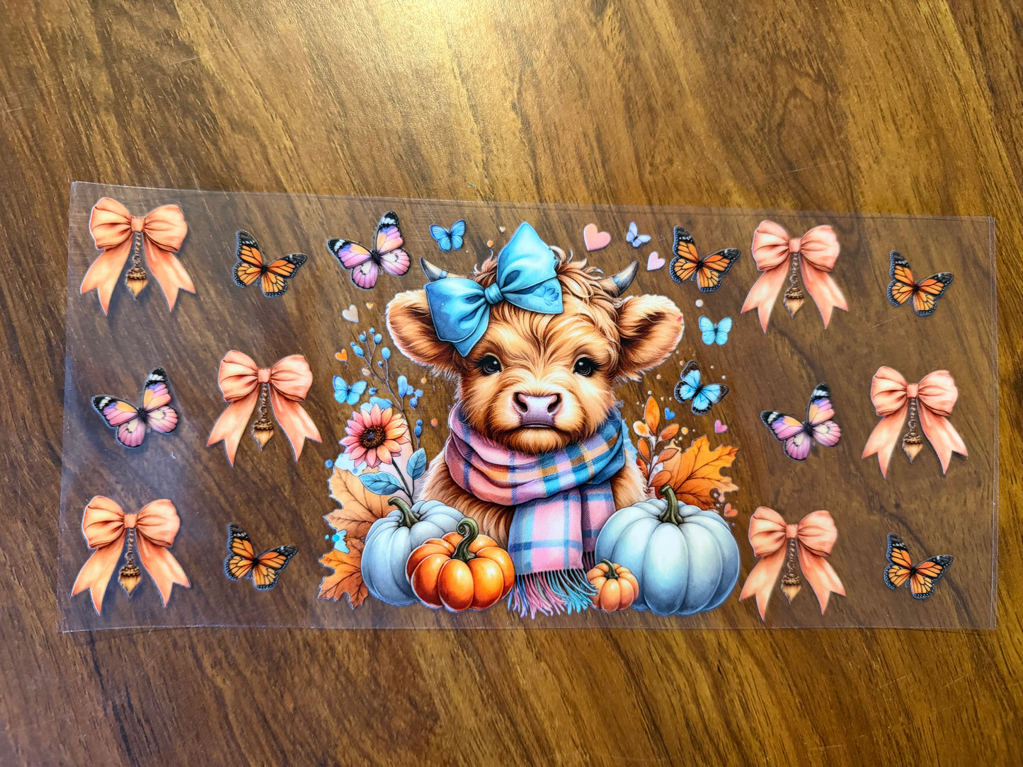Highland Cow w/bows Wrap