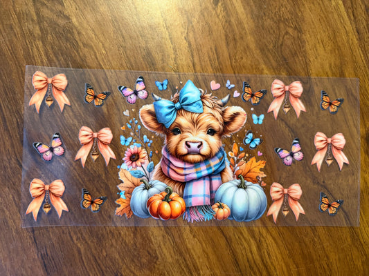 Highland Cow w/bows Wrap