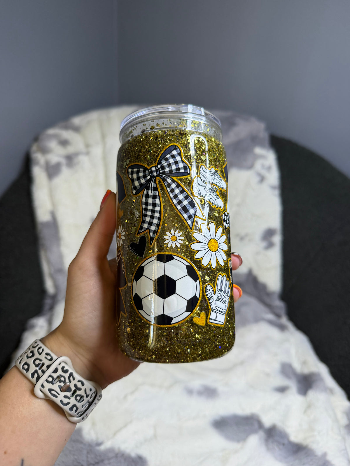 Game Day Glitter Snowglobe Tumbler