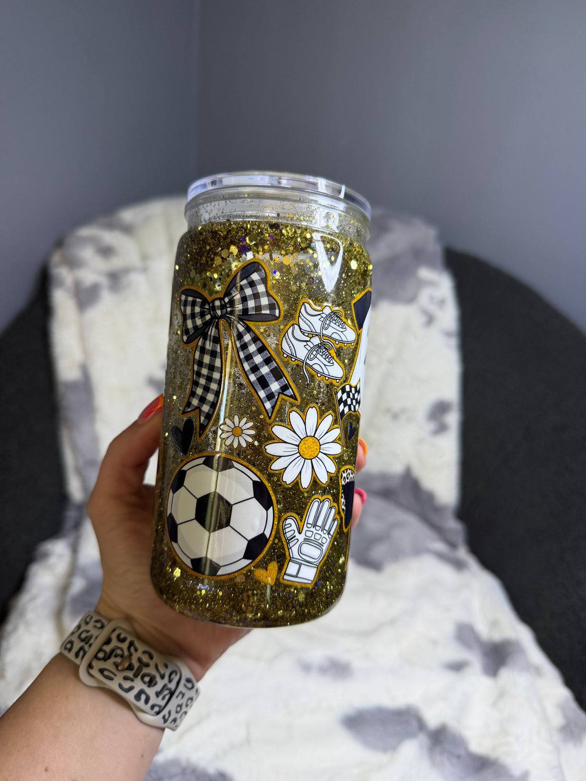 Game Day Glitter Snowglobe Tumbler