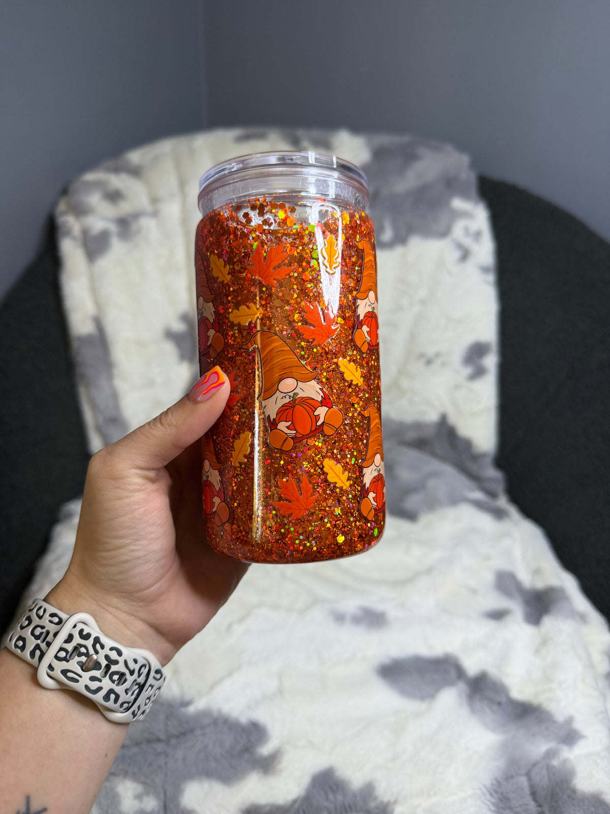 Pumpkin Patch Gnomes Snowglobe Tumbler