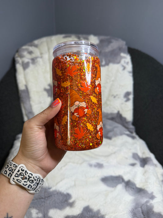 Pumpkin Patch Gnomes Snowglobe Tumbler