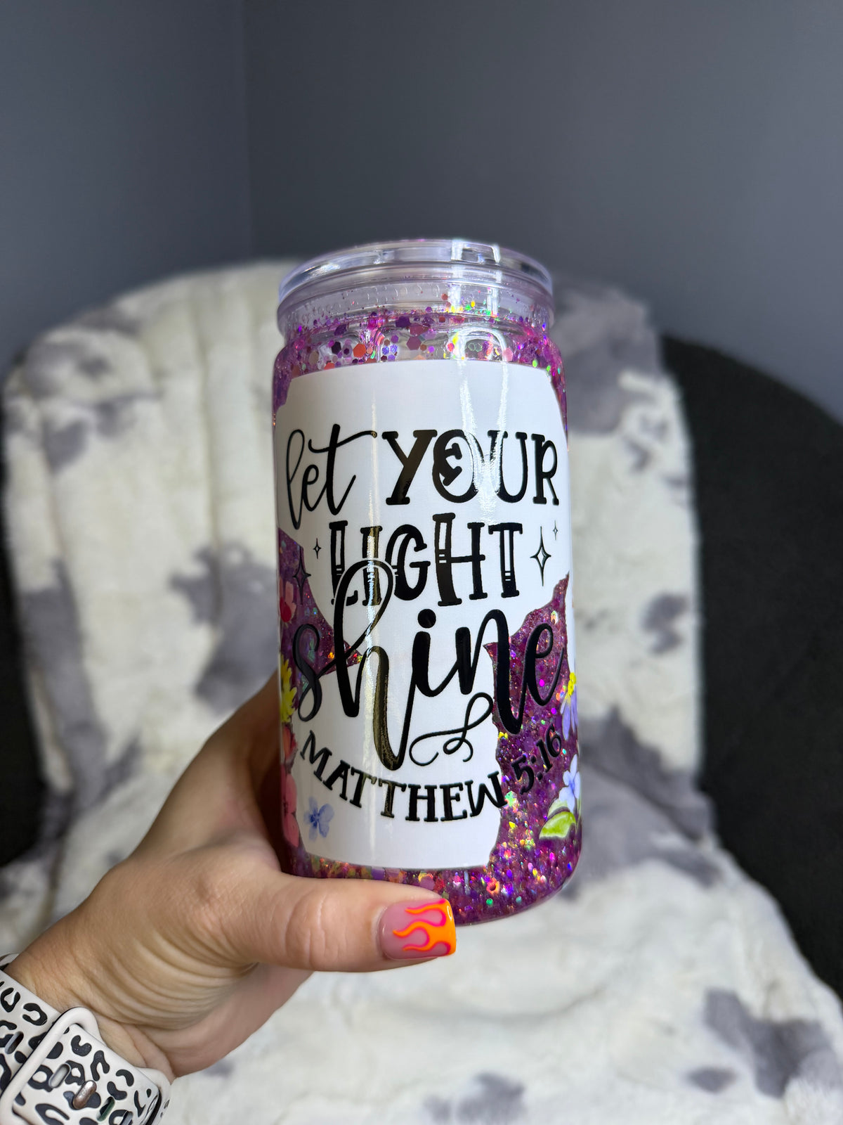 Shine In His Light Snowglobe Tumbler