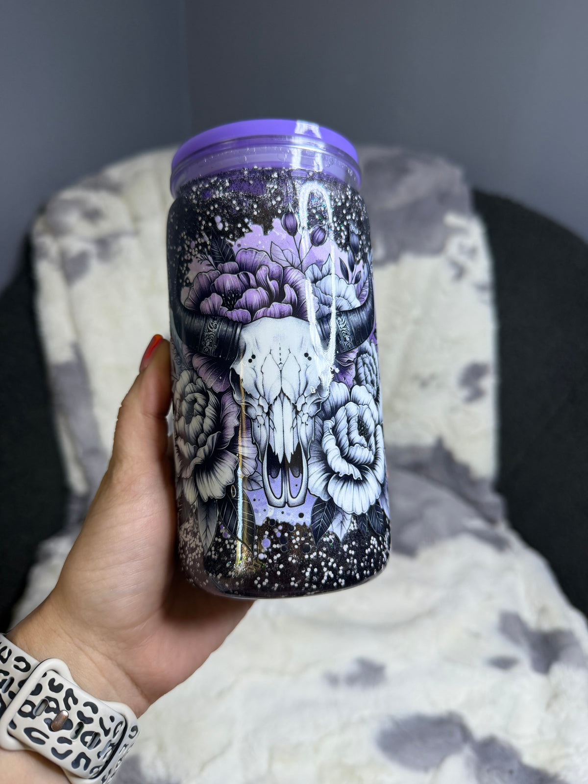 Midnight Wildflower Snowglobe Tumbler