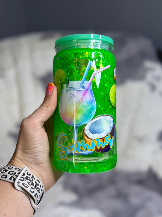 Island Glow Glitter Lava Tumbler