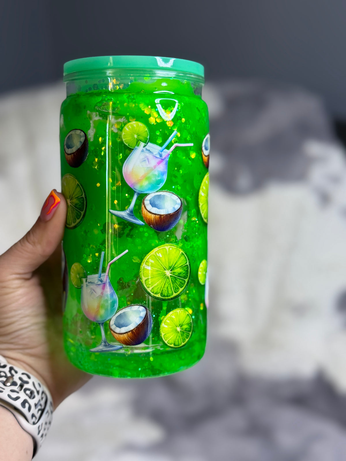 Island Glow Glitter Lava Tumbler