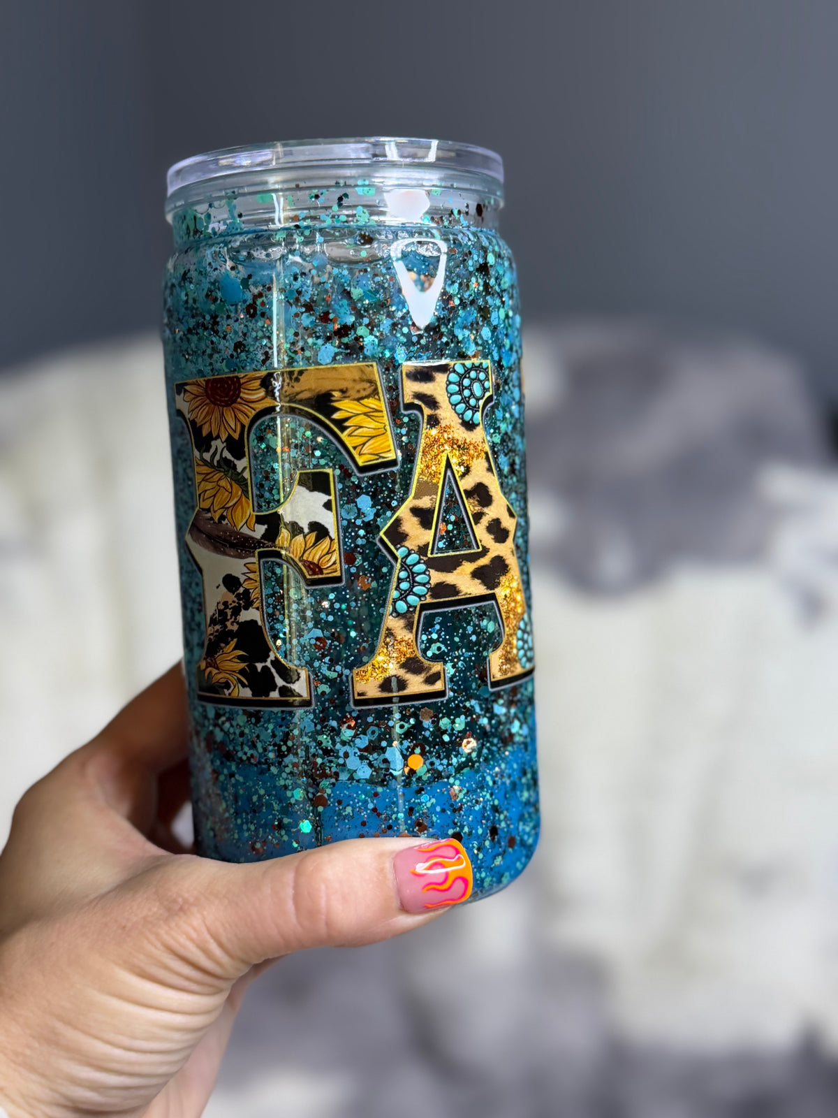 Western Skies Glitter Lava Tumbler