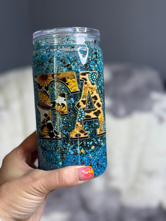 Western Skies Glitter Lava Tumbler