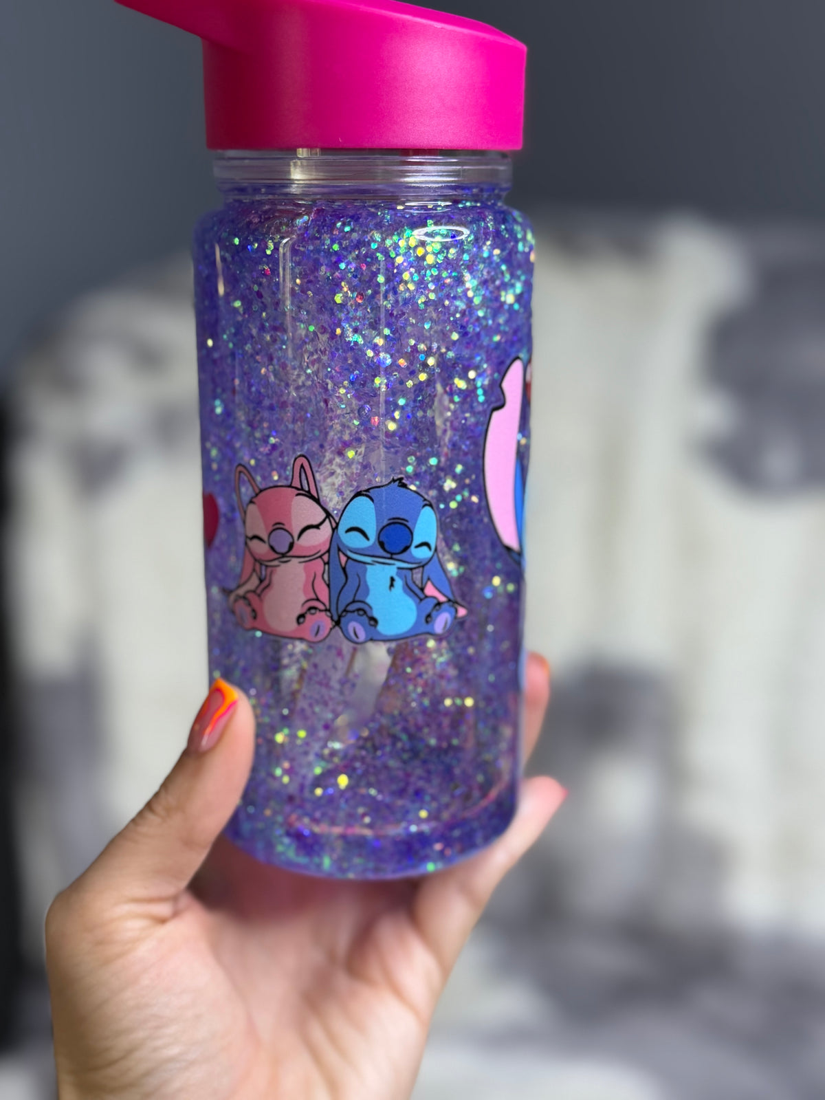 Stitch Cuddles Waterfall Kids Tumbler